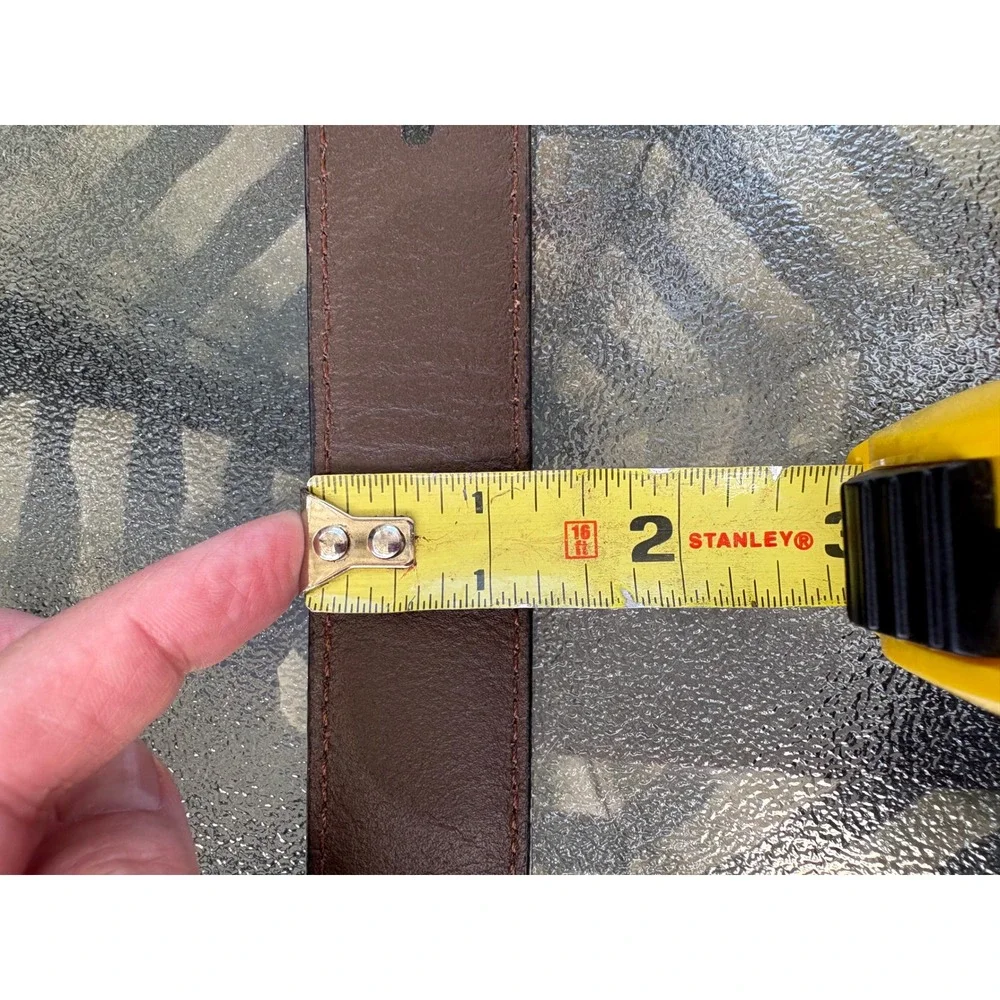 Mens Full Grain Leather Dress Belt Black Brown Reversible Style Size 30-32